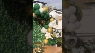 Emerald green and gold birthday set up. #Music in video is only for entertainment purposes#