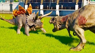 Stegoceratops Vs Every Carnivore in Jurassic World Evolution