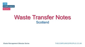 Waste Transfer Notes Scotland