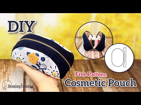 DIY Cosmetic Pouch - Sewing Pattern &amp;<strong>amp</strong>; Tutorial | How To Make a <strong>Zipper</strong> Pouch Makeup Bag [sewingtimes
