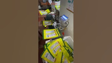 Máy in tự động P5, in date lên túi cơm cháy trên băng tải. 0948 806 866