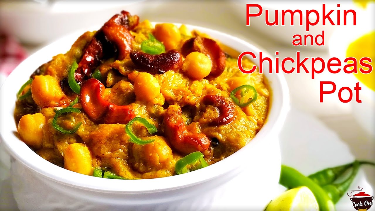 Restaurant Style Pumpkin and Chickpeas Pot Indian Vegan Recipes
