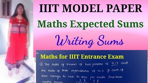 IIIT Model Paper / IIIT Entrance Exam Model Paper / AP IIIT Model Paper / IIIT Model Paper solutions