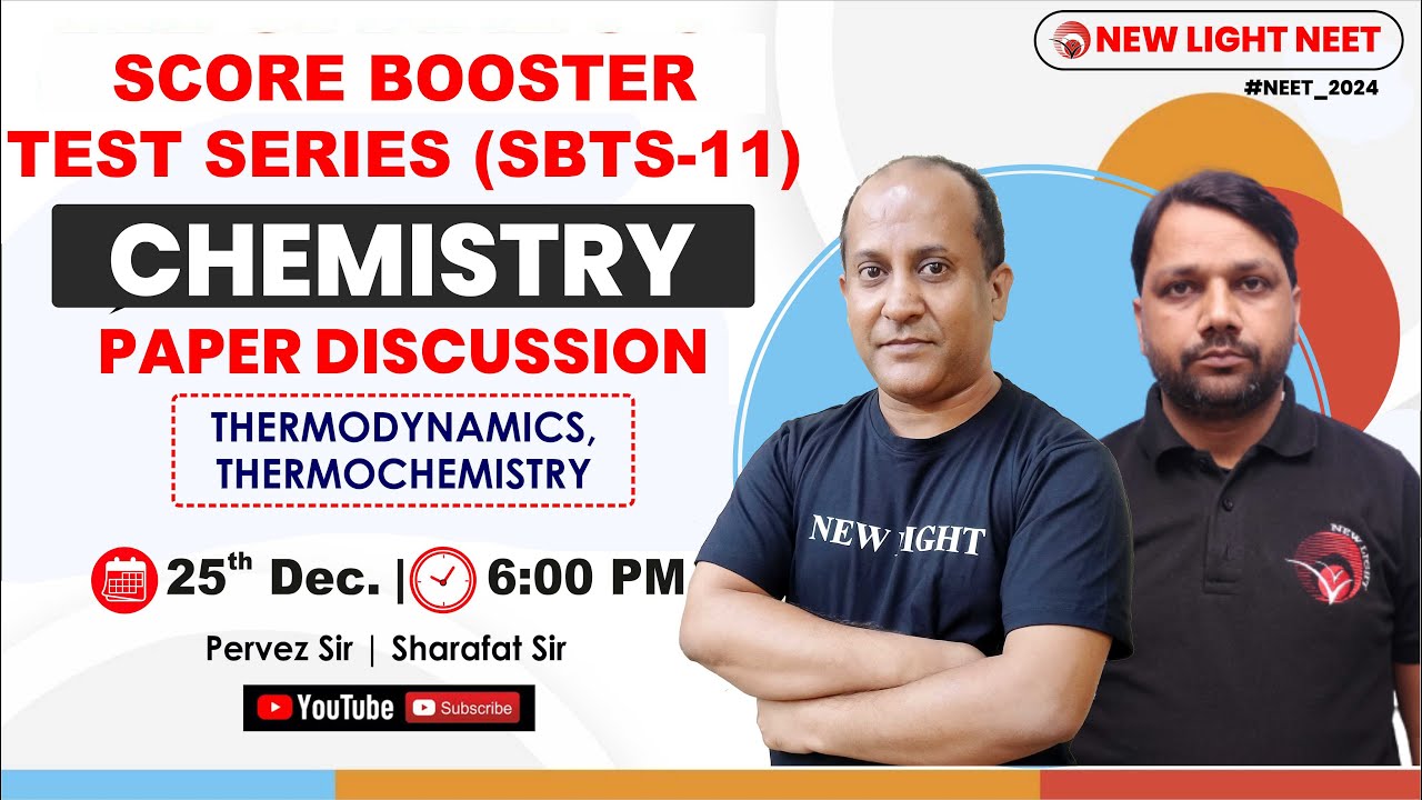 LIVE NEET 2024 | SCORE BOOSTER TEST (SBTS-11) | CHEMISTRY PAPER ...