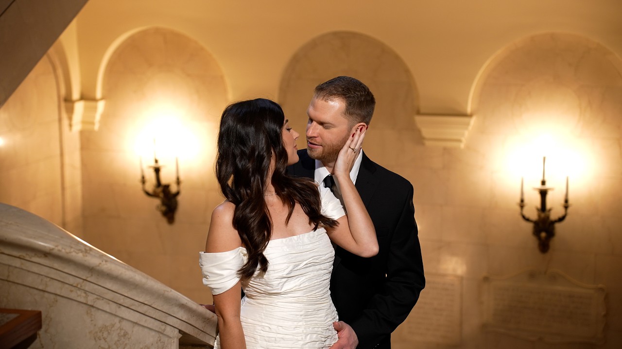 Maria & Matthew’s Downtown Cleveland Engagement Session: Cordelia to the Cleveland Public Library