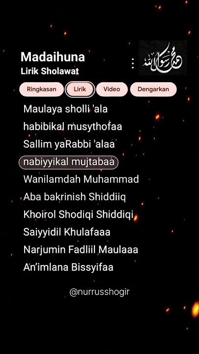 lirik sholawat madaihuna x Az Zahir #sholawat #sholawatan #nurrusshogir #liriksholawat