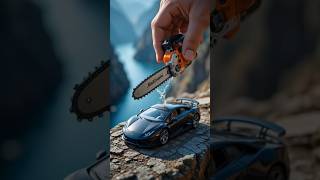 “Precision Mini Chainsaw Car Cut 🔥 So Clean & Satisfying!”