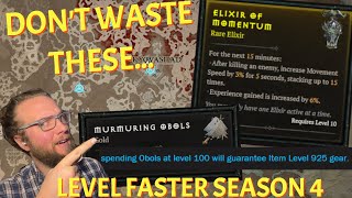 INCREDIBLE! Level FAST with NEW Elixir and Murmuring Obols are WAY Better in Season 4 Diablo 4
