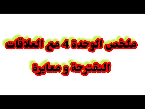 ملخص الافكار المهمة المقترحة و علاقات الوحدة 4 حمض أساس
