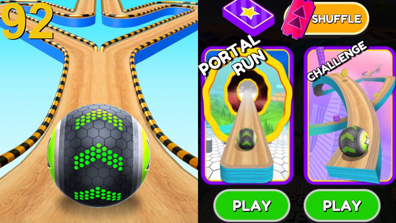 Going Balls Speedrun, Funny Fails Vs Challenge, Portal Run, Hard Level Android, iOS Gameplay 92