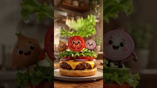 What If a Burger Could Make Itself? 🍔😂 | Cute 3D AI Animation #Shorts