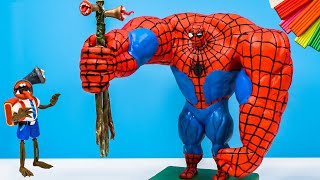 Siren Head vs Giant Spiderman Hulk with clay 🧟 Trevor Henderson Creatures 🧟 Polymer Clay Tutorial