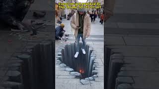 This 3D street art pranked EVERYONE😭😂#StreetArt #OpticalIllusion#ArtPrank #PublicPrank#mindblown