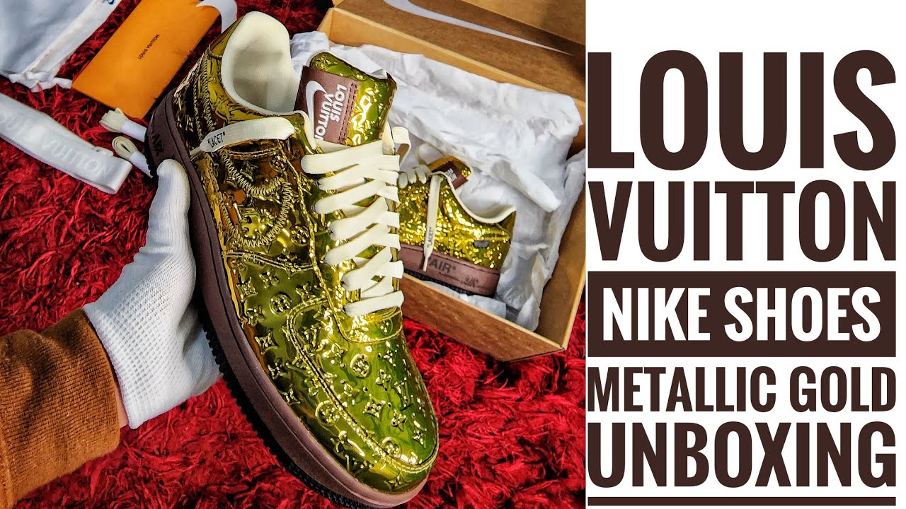 Louis Vuitton x Nike Gold Unboxing 