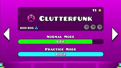 Geometry Dash Level 11 Clutterfunk: 3 Coins 100% Complete