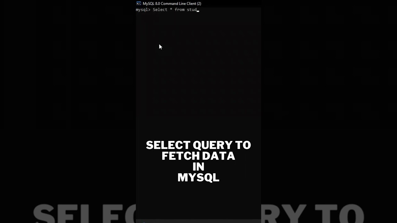 Select query to fetch the data from Database in MySQL | Java Developer | Shashank Dubey 