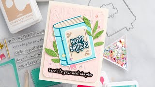 Stamping with My Newest Set: A Book Themed Birthday Card! Plus Simon Says Stamps Release Hop!