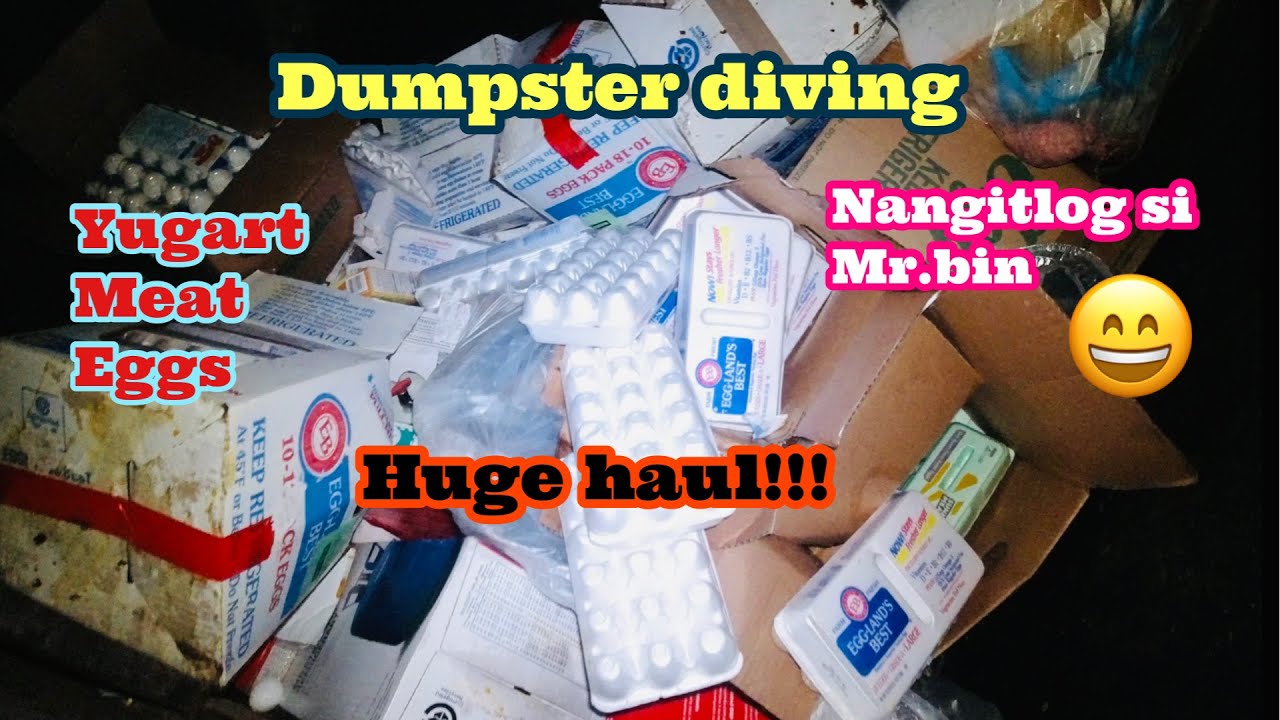 Dumpster diving grabe bumaha nang itlog at karne#viral #trending #dumpsterdiving #free