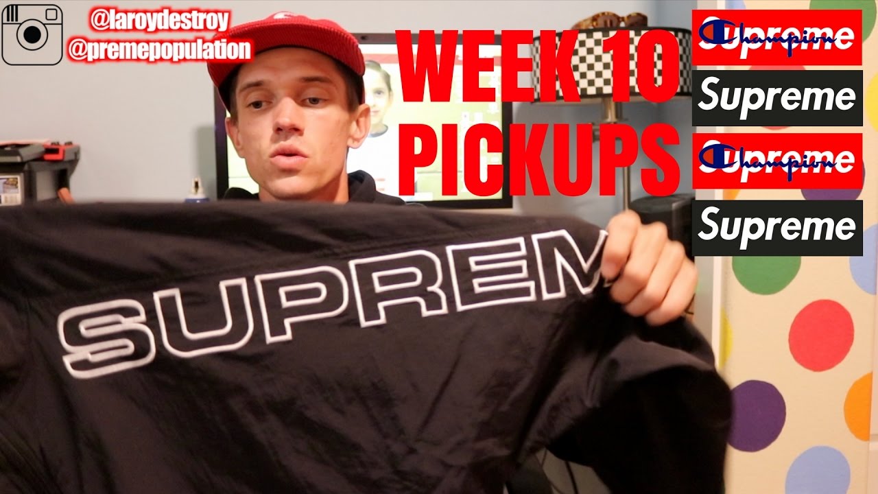 SUPREME WEEK 10 PICKUPS. TRACK TOPS & CHAMPION HOODIES