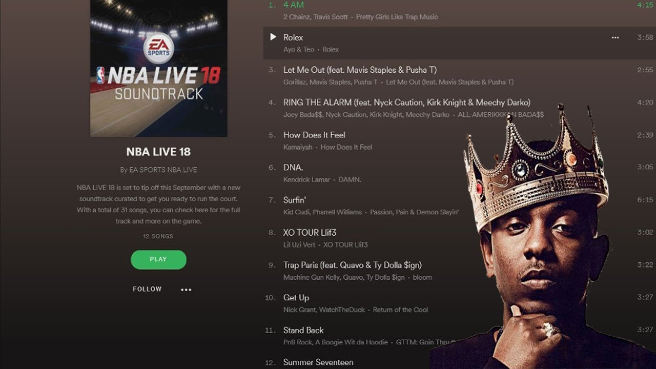 THE OFFICIAL NBA LIVE 18 Soundtrack - THERES MORE THAN 12 SONGS!!!