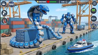 🚔 Us Police Robot Snake Game 🐍  Police Robot vs Giant Snake Robot 😱 Epic Battle Gameplay screenshot 3