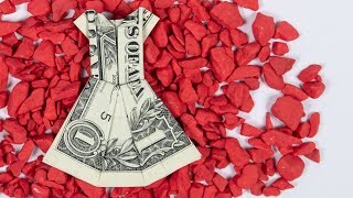 Money Gift Idea Wedding Dress, Dollar Bill Origami Tutorial
