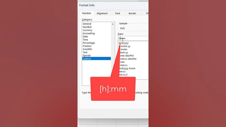 How to Calculate Total Hours & Minutes in Excel Over 24 Hours | Formula to SUM Time #short