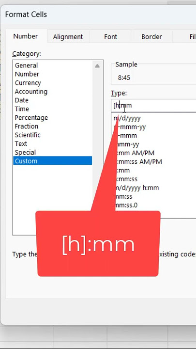How to Calculate Total Hours & Minutes in Excel Over 24 Hours | Formula to SUM Time #short