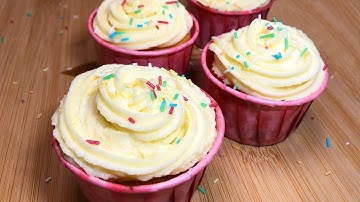 Gemakkelijke Cupcakes Vanilleglazuur / Topping | Eenvoudig 4 ingrediënten