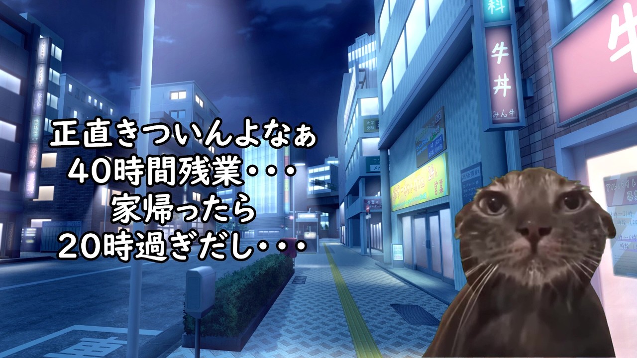 【残業０～１００時間】残業で生活スタイルはどんな感じになるのか？【猫ミーム】