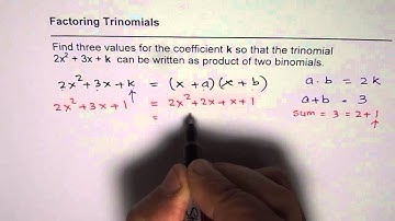 Find Three Coefficients To Make Trinomial Factorable
