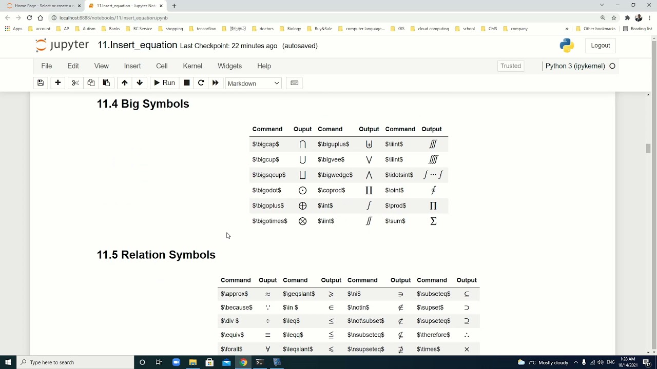 Learn Creating Math Equations And Symbols Using Latex In Jupyter Notebook With 1 Hour