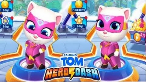 Talking Tom Hero Dash - Angela - 3 x Gameplay Android and IOS