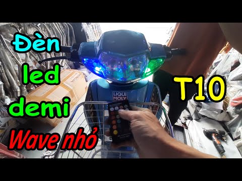 Video Cách Gắn Đèn Led Demi T10 Đổi Màu Cho Wave nhỏ Siêu... - youtube