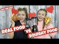 Real Food vs Squishy Food ~ Valentine Smoothie Challenge ~ Jacy and Kacy