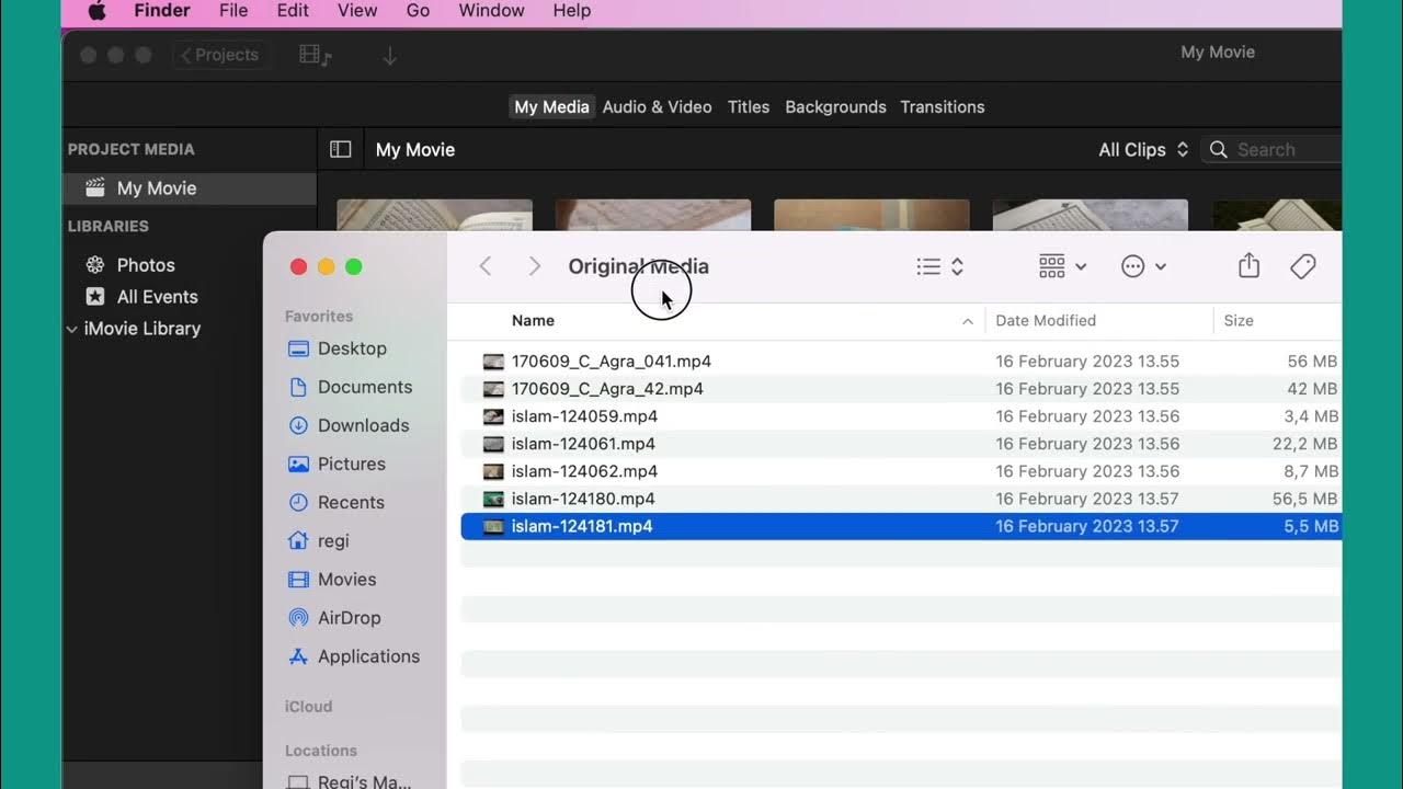 How to export copy files video in imovie project youtube