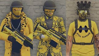 GTA V - 5 Easy Tryhard Outfits Tutorial #183 (Yellow outfits 2024)