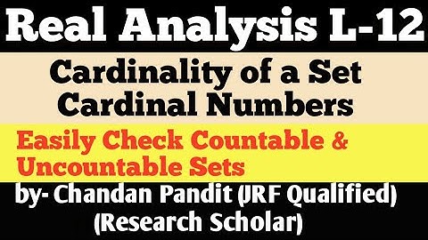 Cardinality of a Set - Cardinal Number |Countable Set |Real Analysis |Maths world