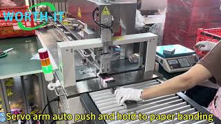game cards high speed pack by servo arm auto push and holding to paper banding