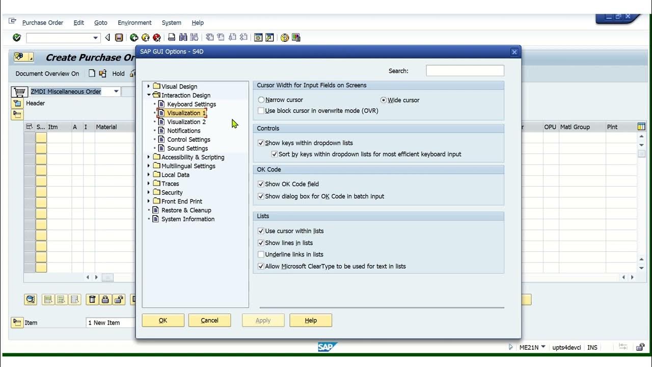 Erp sap uppcl general sap gui settings youtube
