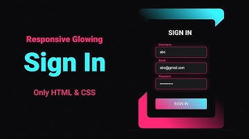 ✨2025 Glowing Sign In Page Tutorial: Responsive HTML CSS Design | Neon Effects | MZCode01 #loginform