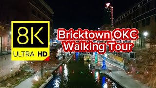 Bricktown Oklahoma City Holiday Lights | 8K, 4K UHD, 60fps Walking Tour | Festive Downtown Stroll