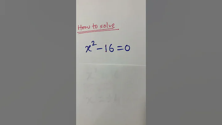 #shortsviral #math #how to solve x^2 -16 = 0