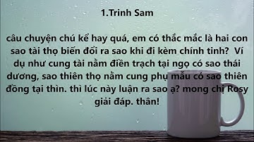 Trả lời câu hỏi tử vi các bạn dưới phần bình luận ngày 31-8-2020