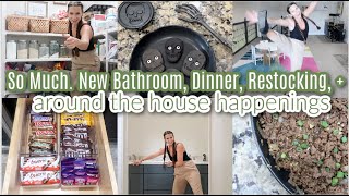 New Bathroom Updates, Restocking My Life, Cleaning, Organizing, Upstairs, All Around, Dinner & MORE