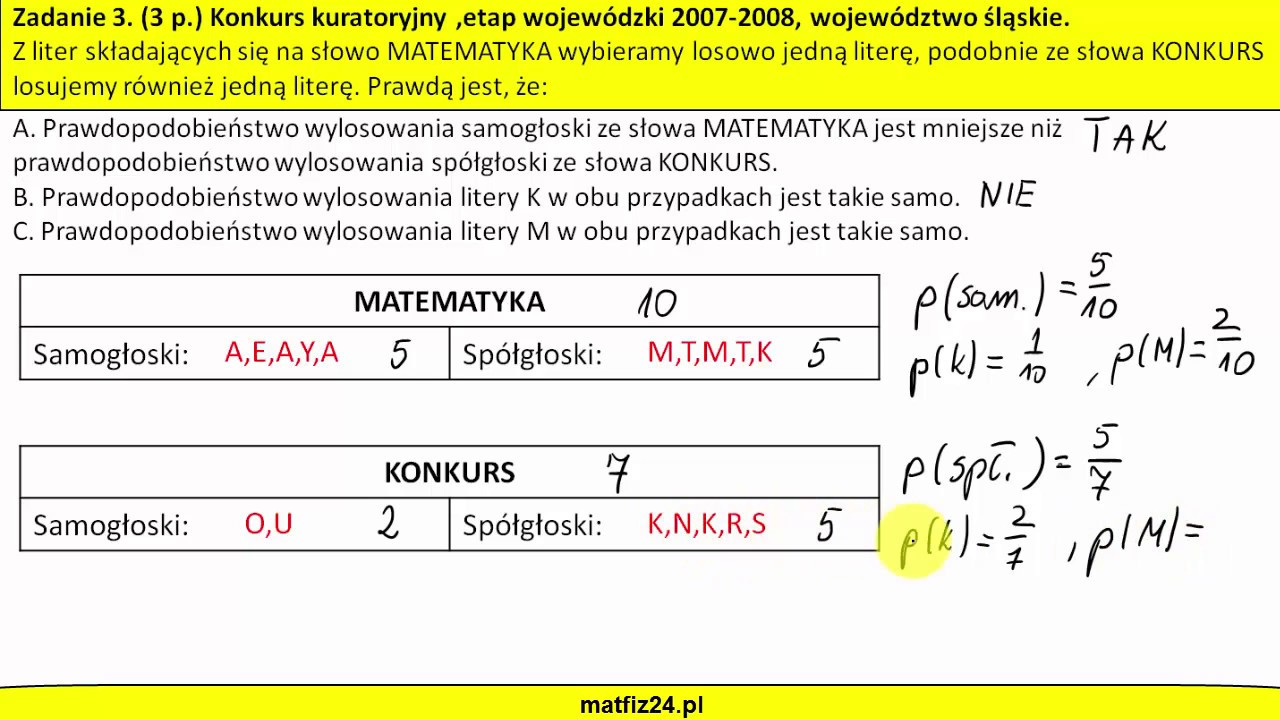 Prawdopodobieństwo w szkole podstawowej | MatFiz24.PL - YouTube