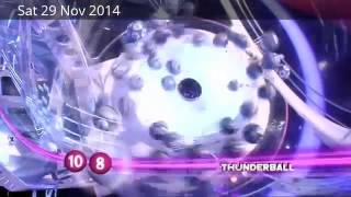 The National Lottery 'Thunderball' draw results from Saturday 29th November 2014