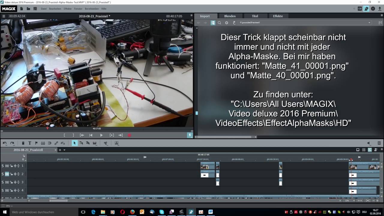 MAGIX Video Deluxe   Ein Trick beim Verpixeln mit bewegten Alpha Masken