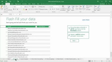 How does Flash Fill work in Excel 2016-2019 and Office 365?