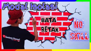 motif bata retak ditembok 3d bagi pemula | cat motif batu retak | cat tembok kreatif 3d
